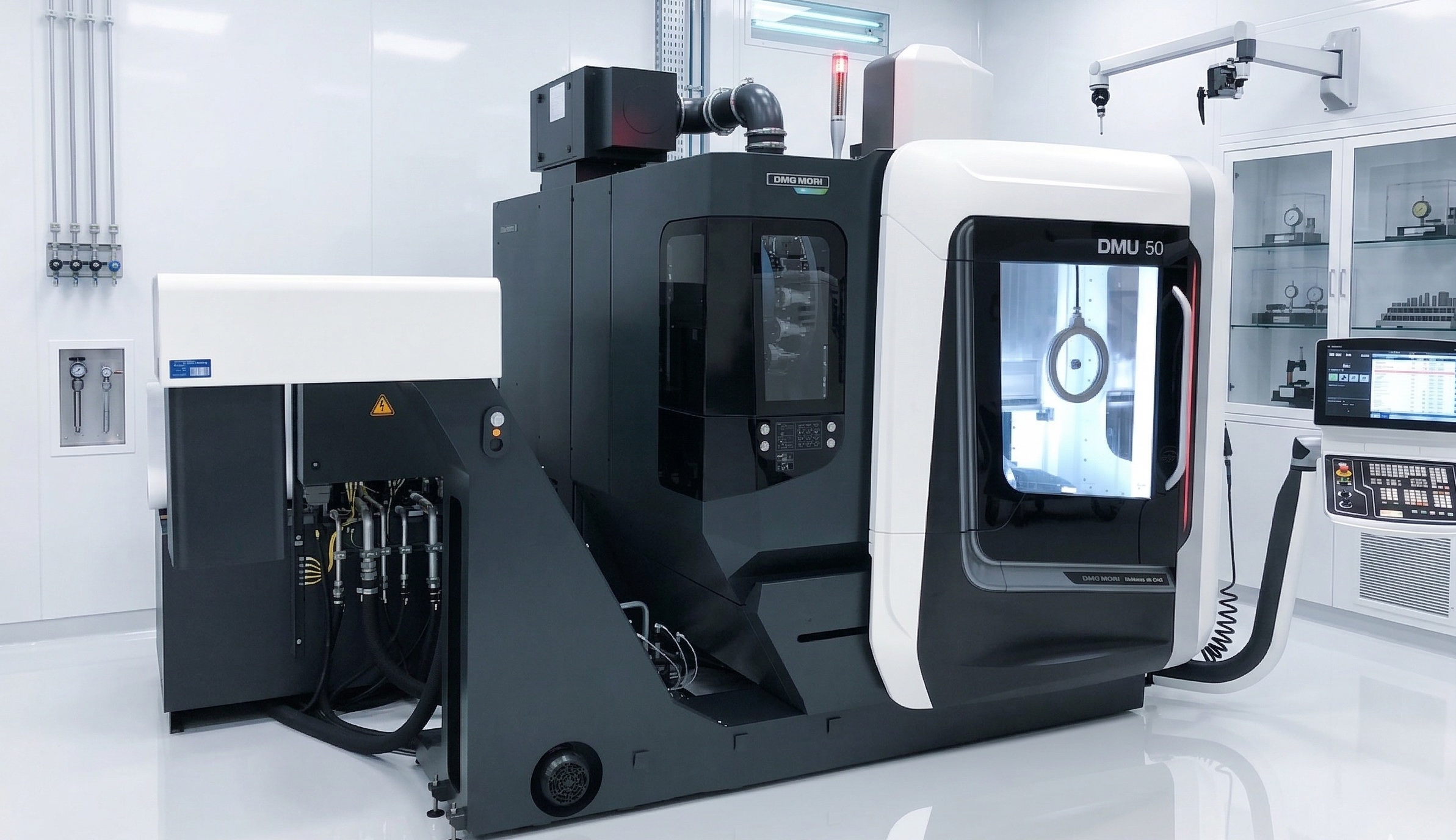 DMG MORI DMU 50 — centro de 5 ejes en el taller del vendedor